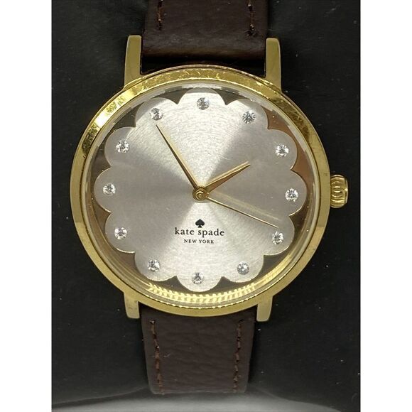 Kate Spade New York 0586 Women's Brown Leather Silver Analog Dial Watch XX572 - Picture 2 of 12